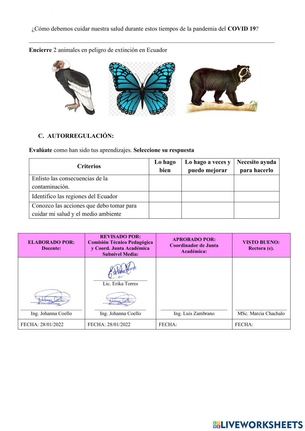 Evaluación 1er Quimestre