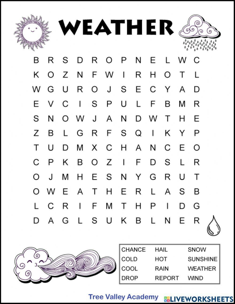 Weather Wordsearch