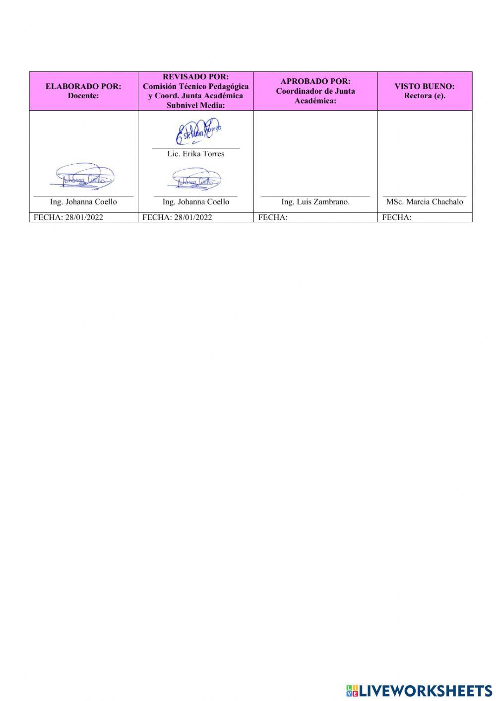 Evaluación 1er Quimestre