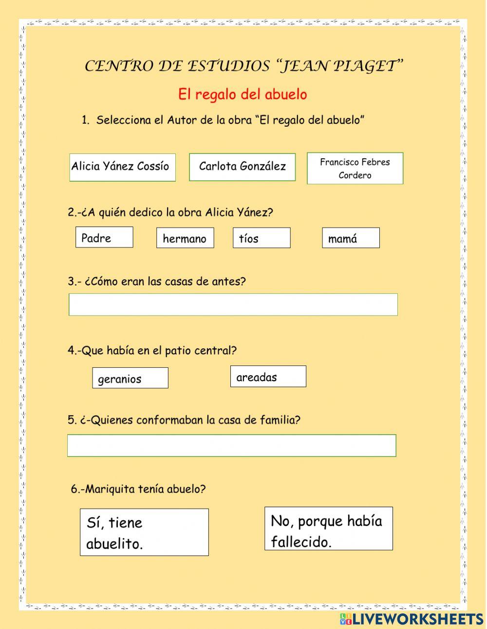 Obra EL REGALO DEL ABUELO