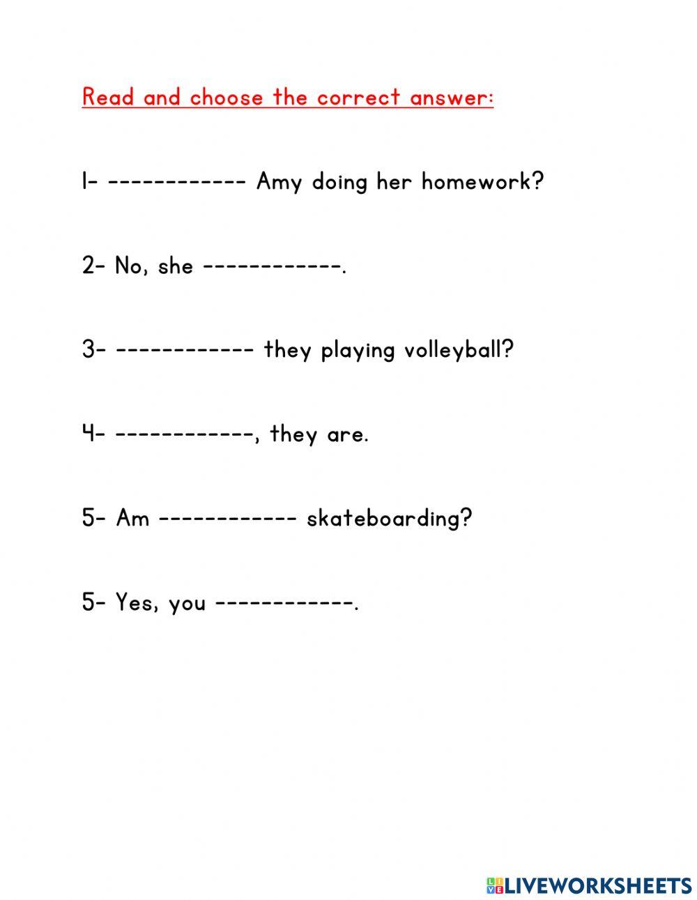 Interrogative present continuous