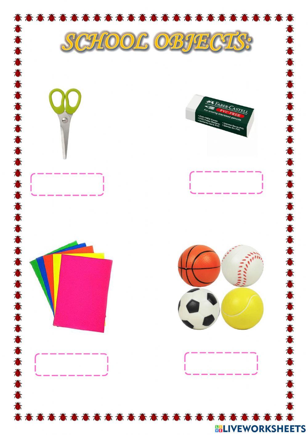 Classroom objects online exercise for Kinder | Live Worksheets