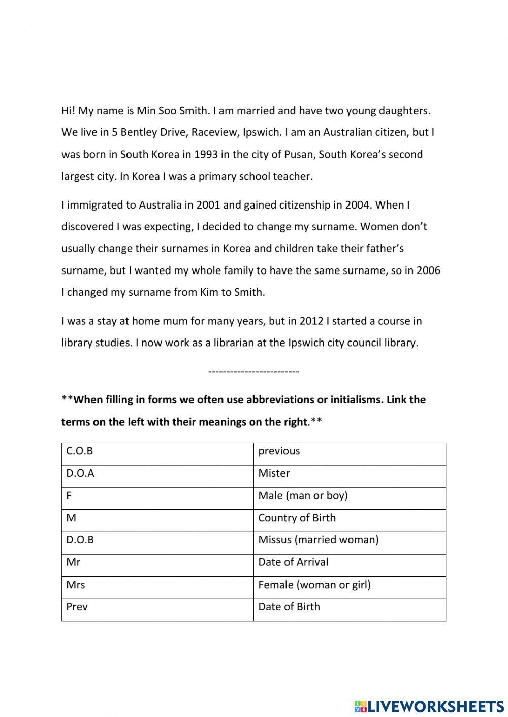 Min Soo talks about her life