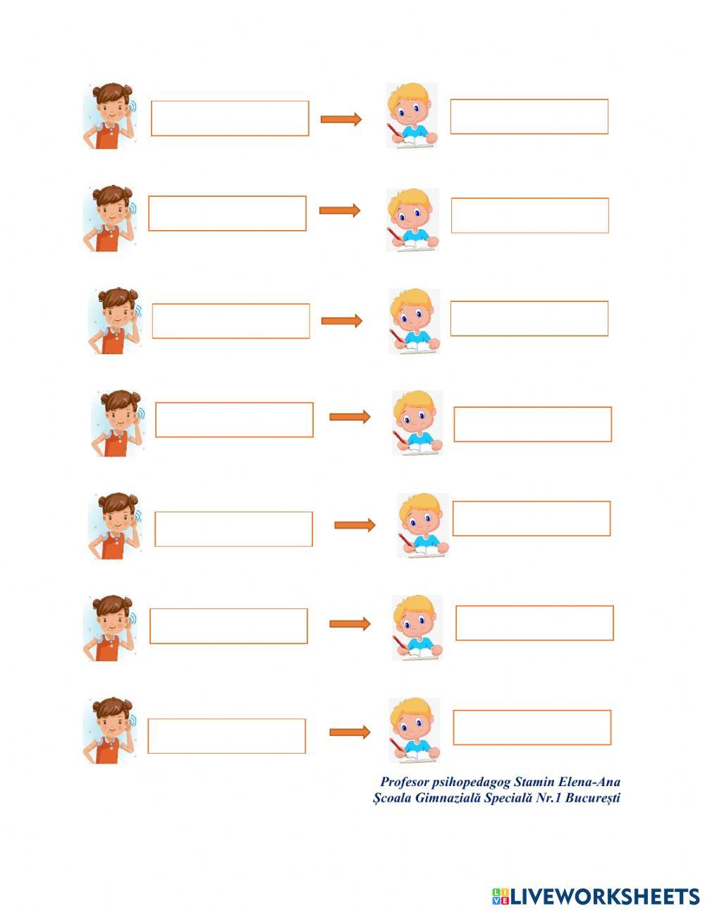 Scrierea cuvintelor care conțin grupuri de litere
