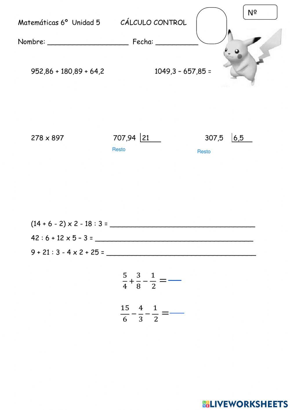 Control de cálculo tema 5