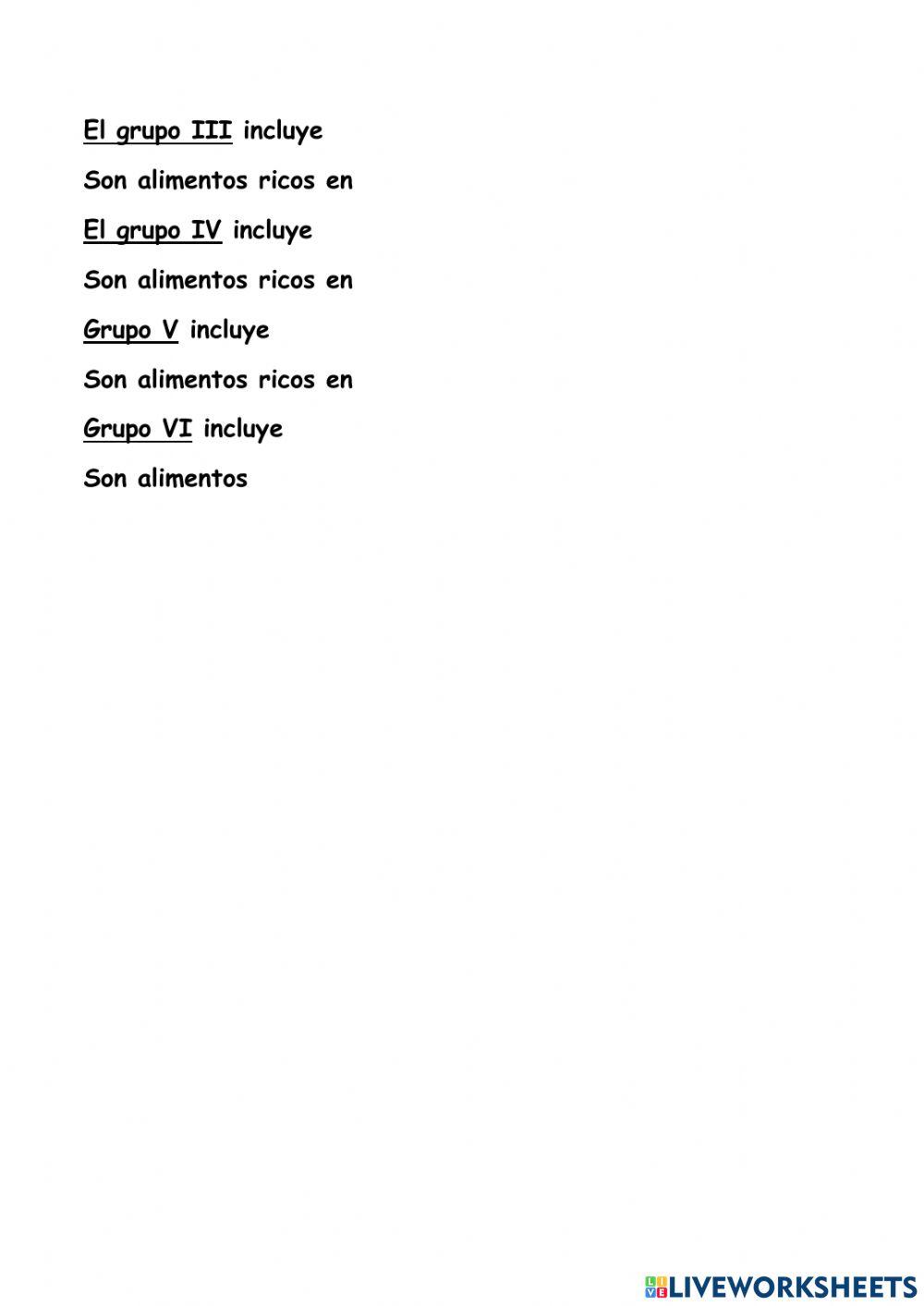 Los nutrientes y los alimentos