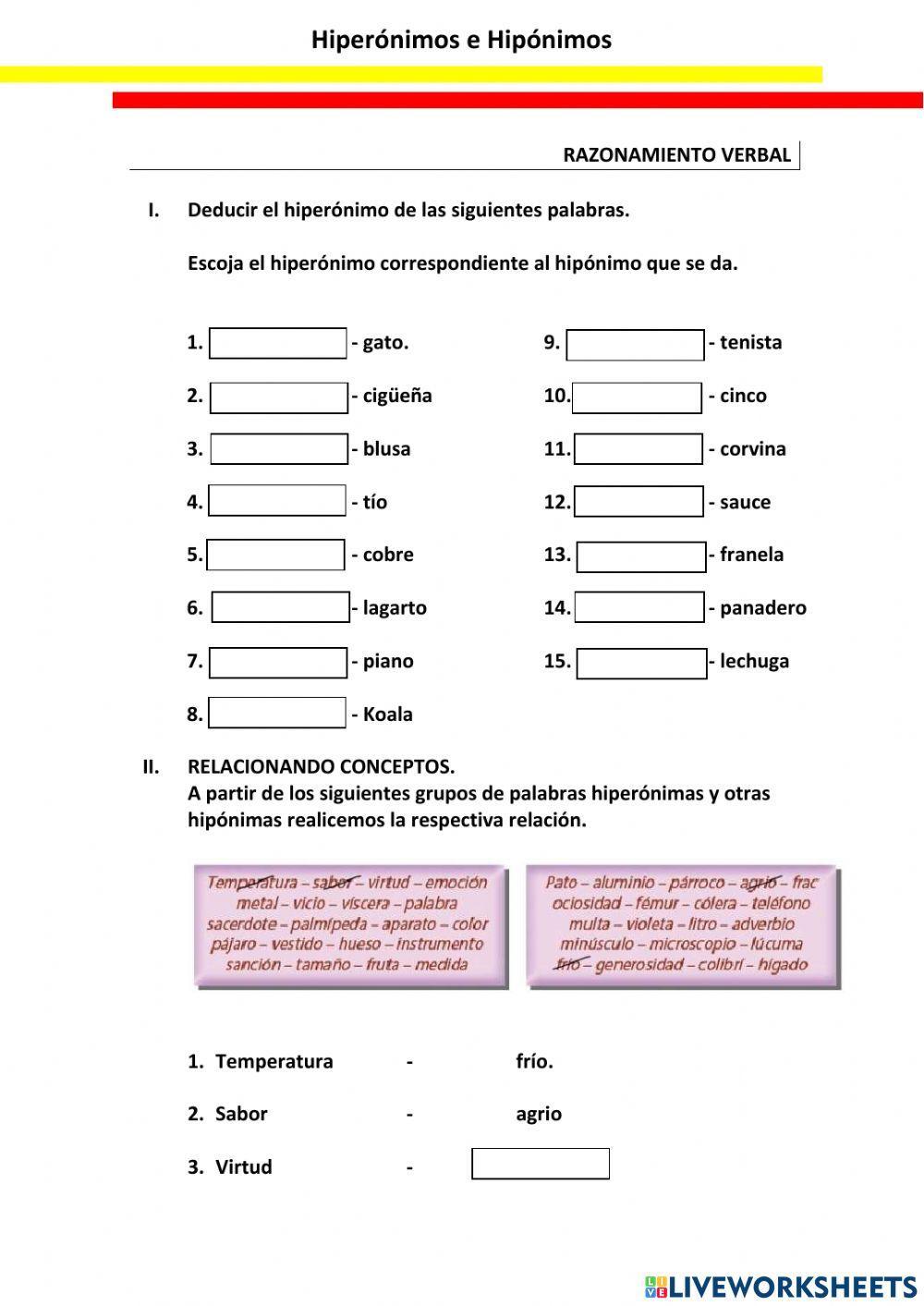 Relaciones lexicales
