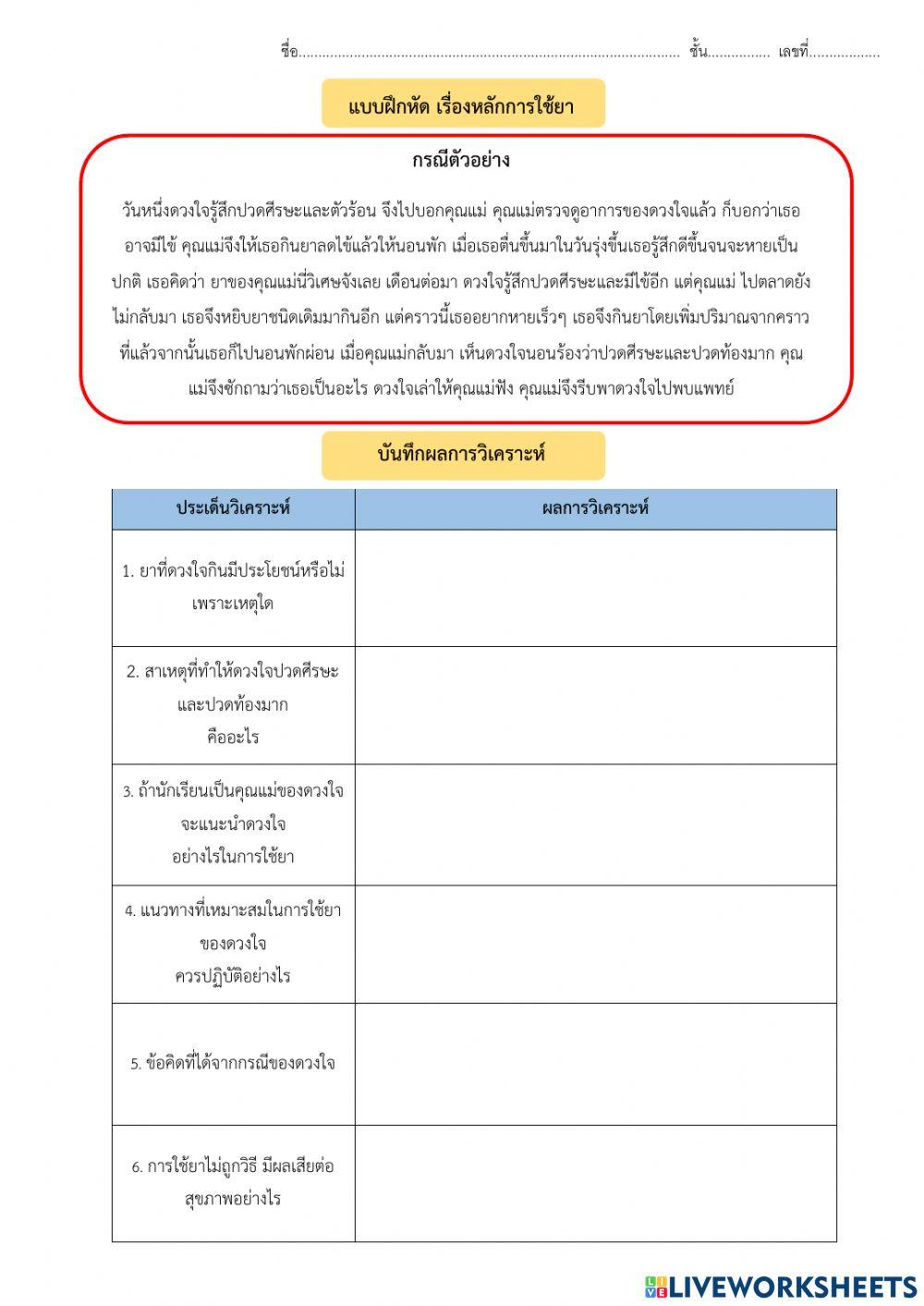 หลักการใช้ยา