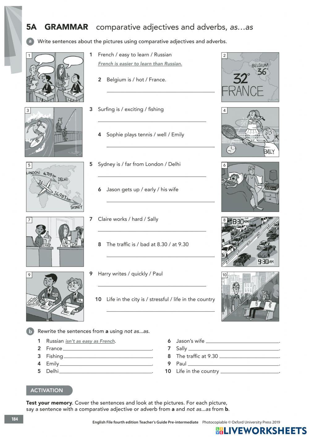 Comparative adjectives and adverbs, as...as