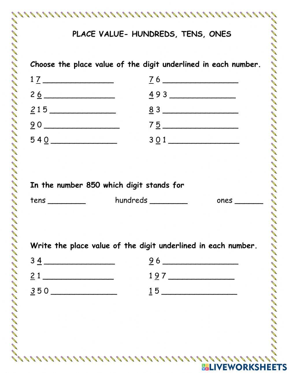 Place Value HTO