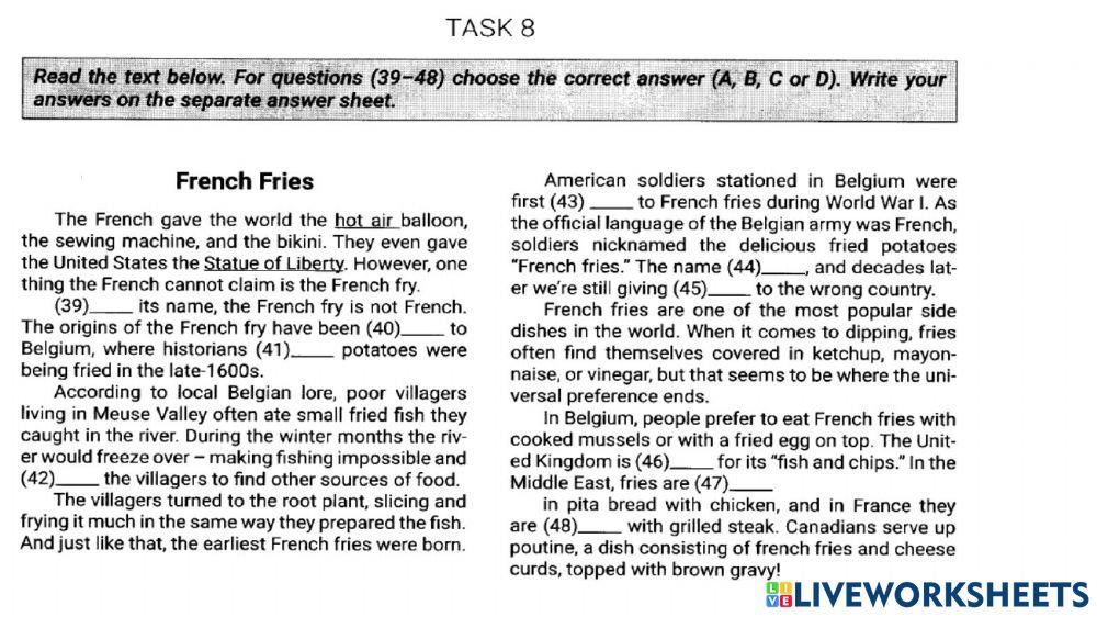 Use of English (Драб-1 Task 8)