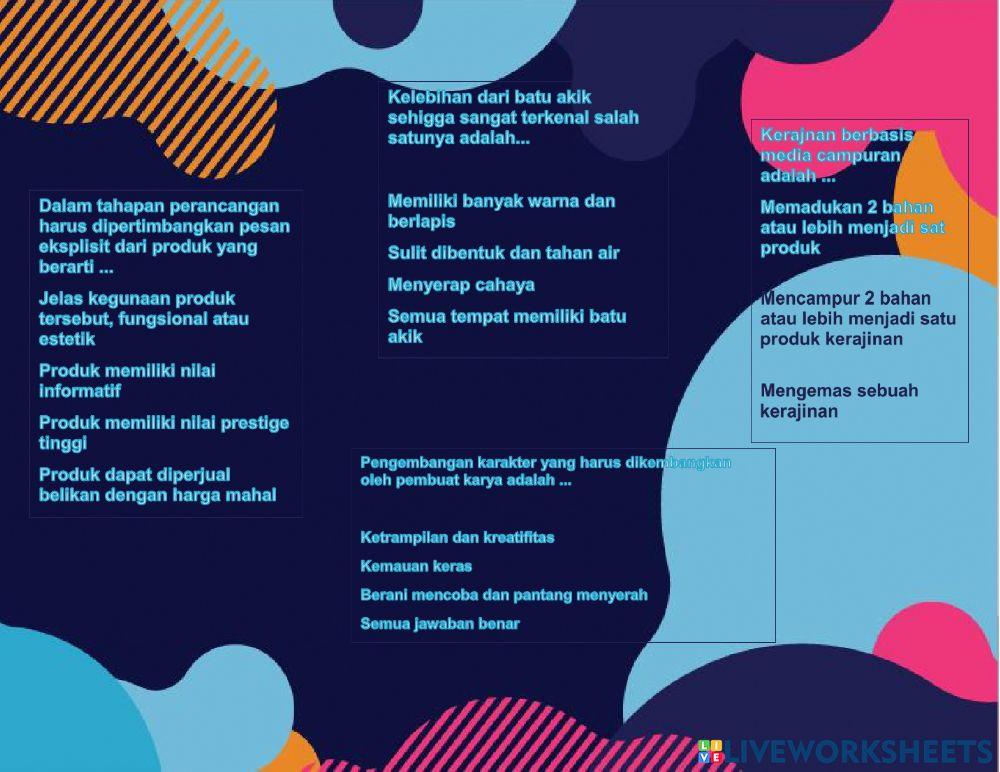 Ulangan prakarya kelas 9 semester 2 Ulangan prakarya kelas 9 semester 2