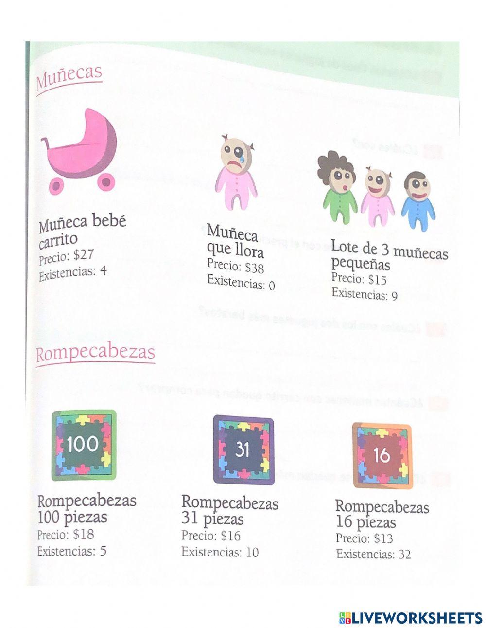 Comprensión lectora -Catálogo de jueguetes-