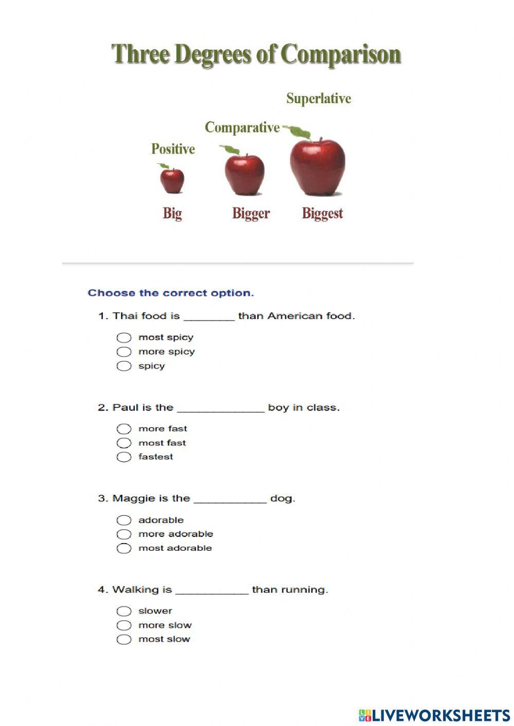 Choosing the Correct Degree of Adjective Part