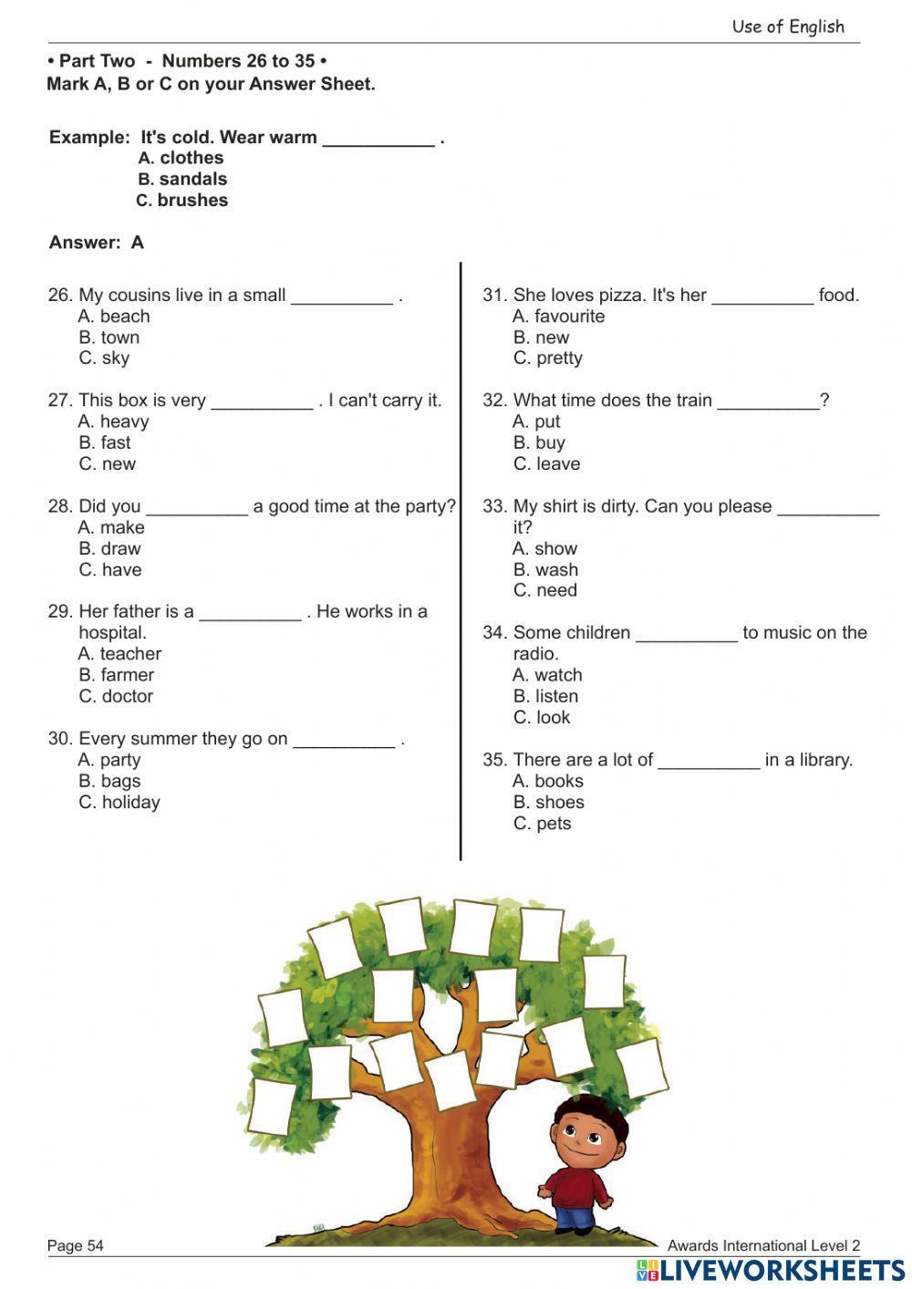 AWARDS LEVEL 2 TEST JUNE 2016