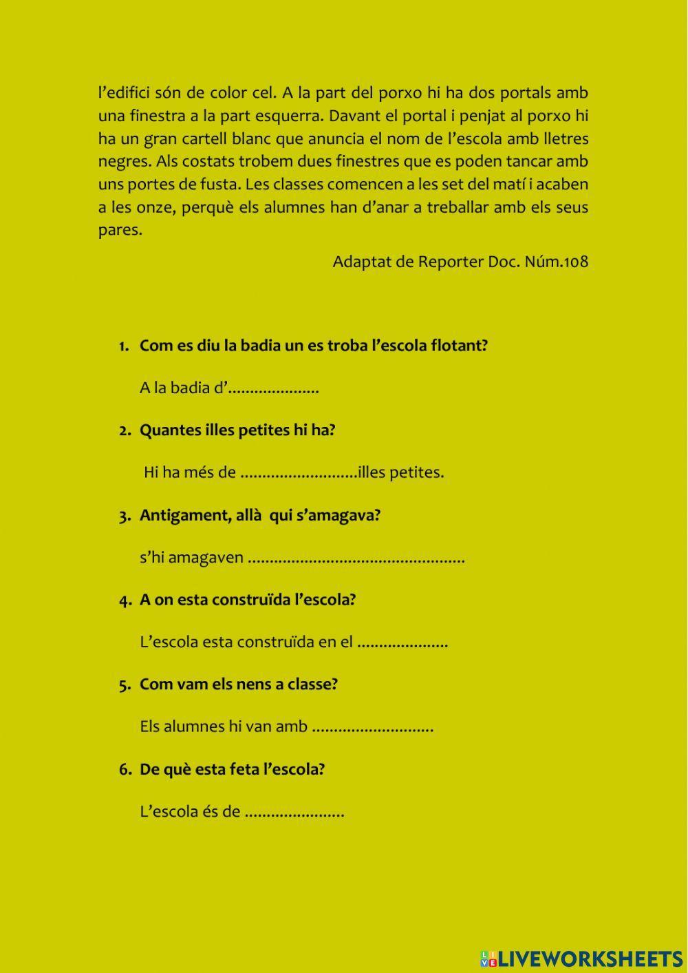 Una escola flotant Una escola flotant