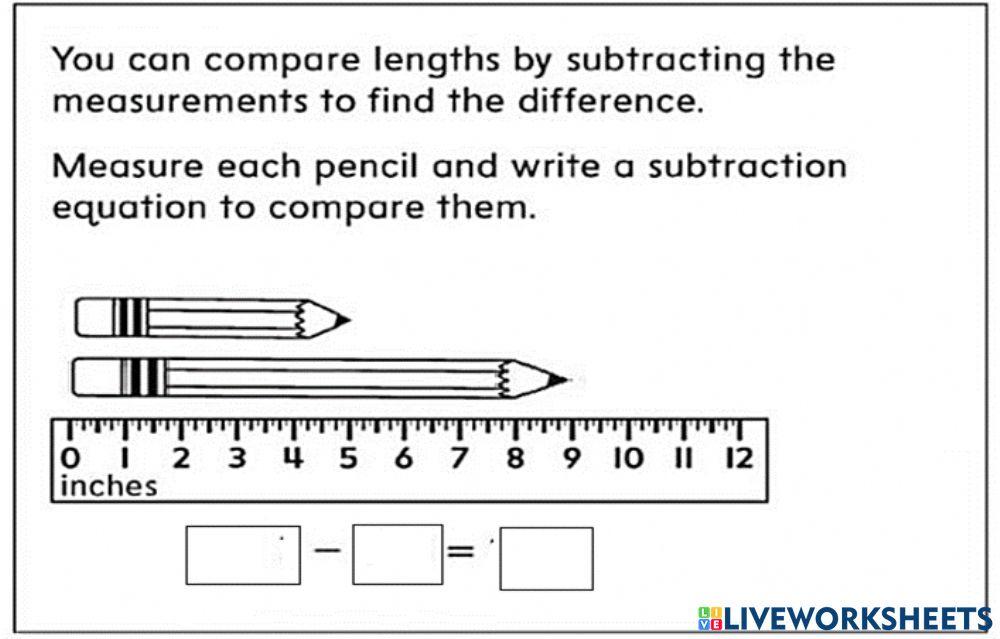 Compare lengths Using Customary Units