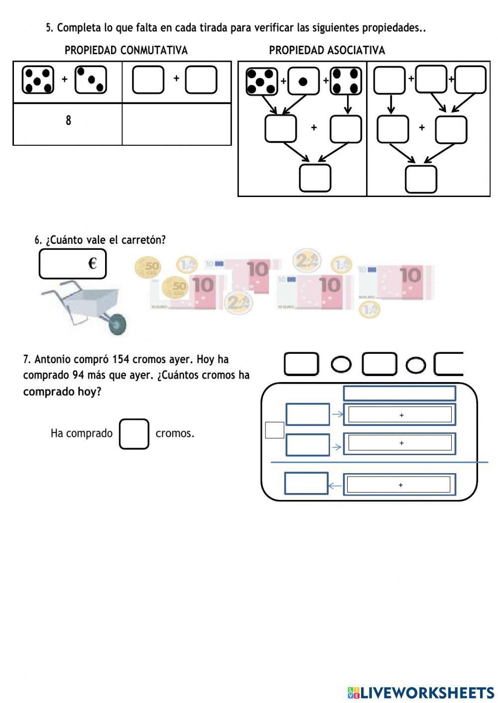 Ficha de trabajo de matemáticas
