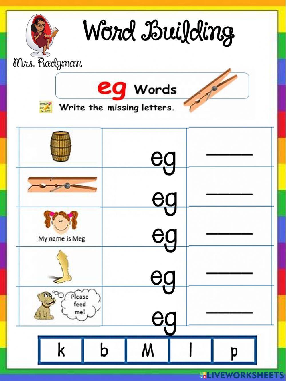 -eg Word Building