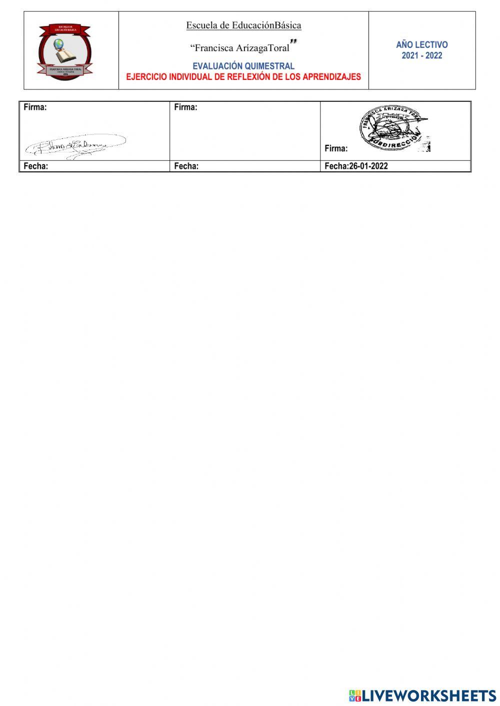 Examen CCNN - 1er. Quimestre.