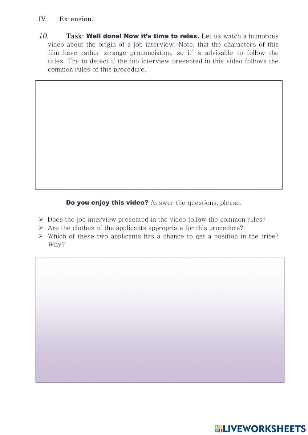 Curriculum Vitae. Job Interview.