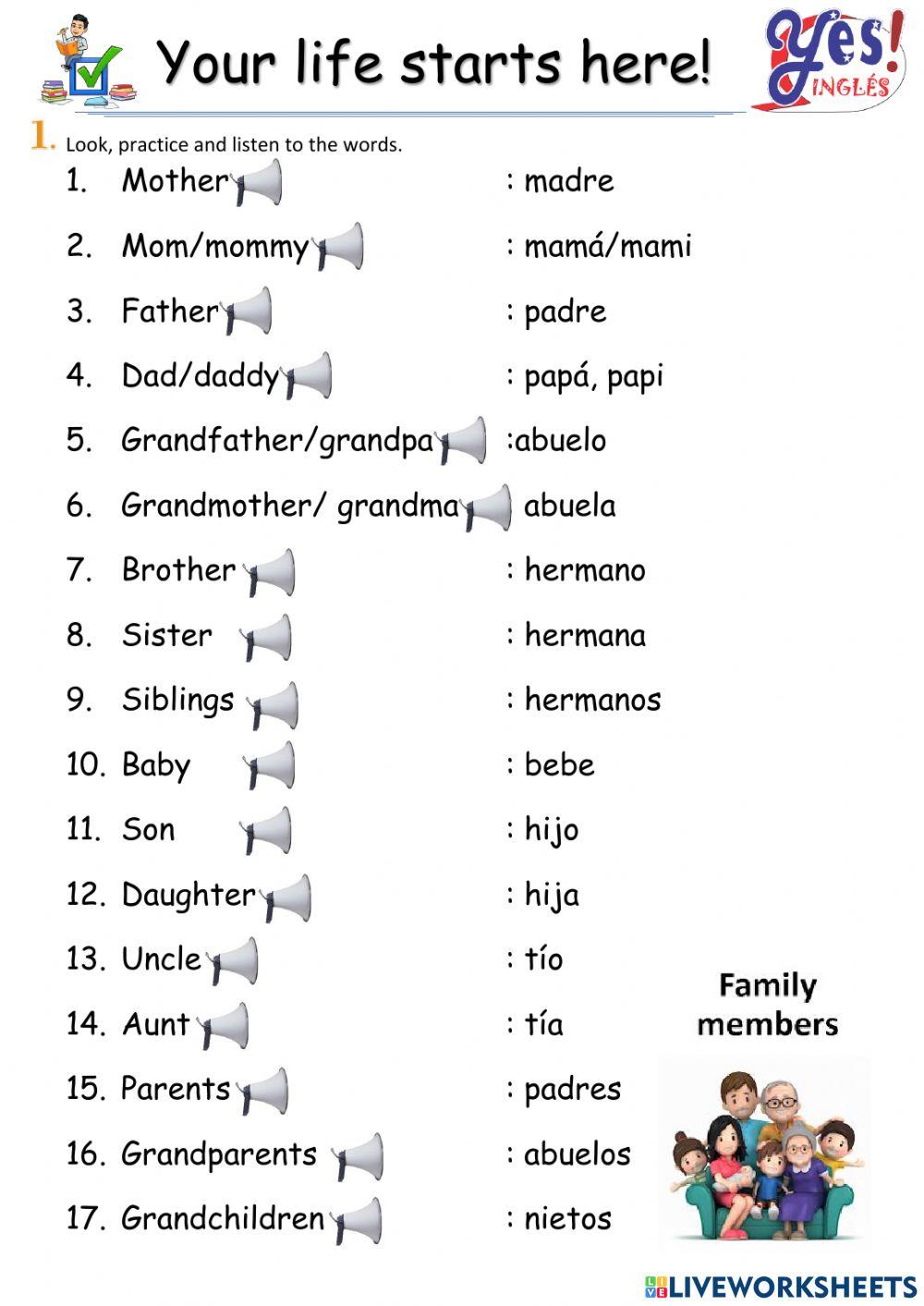 Vocabulary - family