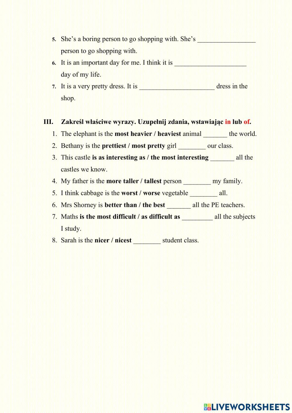 Comparison of adjectives