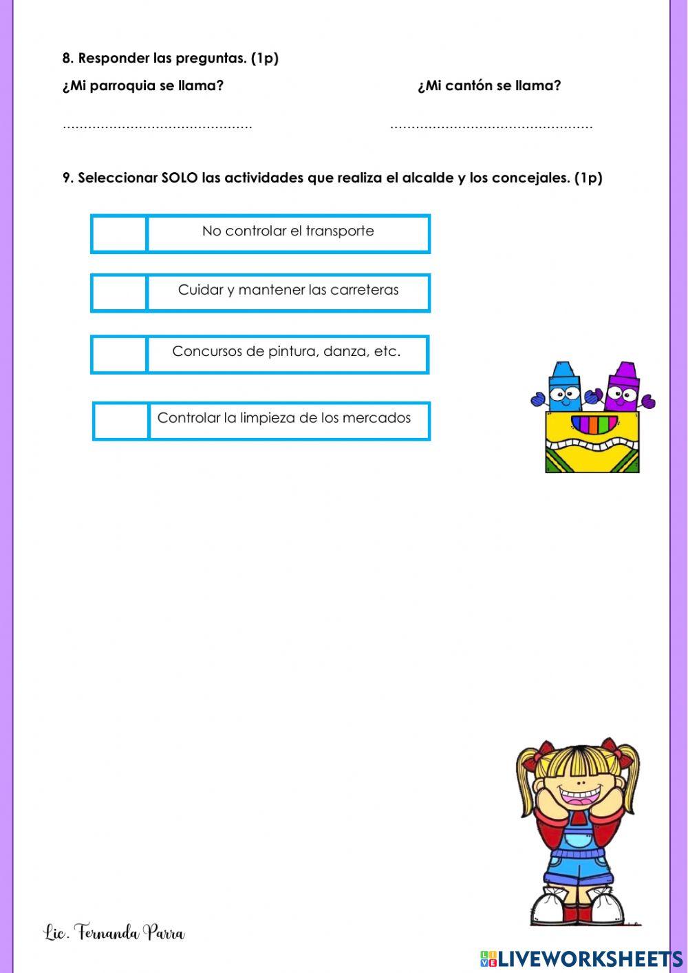 Evaluación QUIMESTRAL de Estudios Sociales