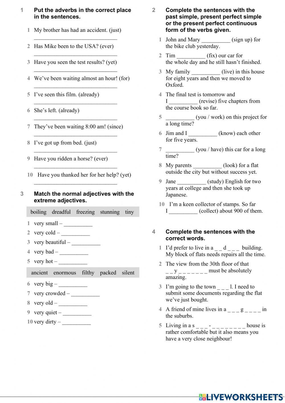 Checkpoint B1 + - unit 3 review worksheet