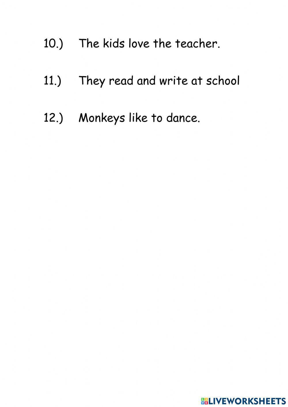 1841719 Identify the Verb M LiveWorksheets