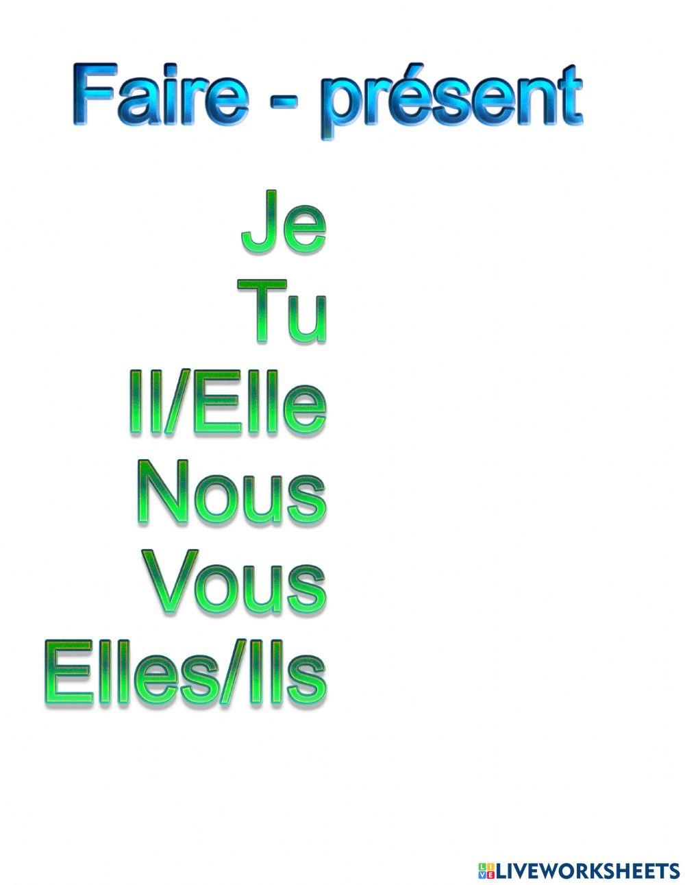 Conjugaison de faire