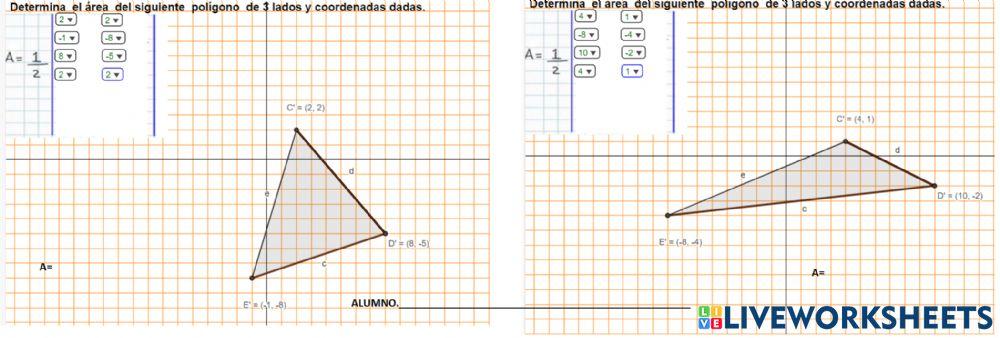 Area por coordenadas