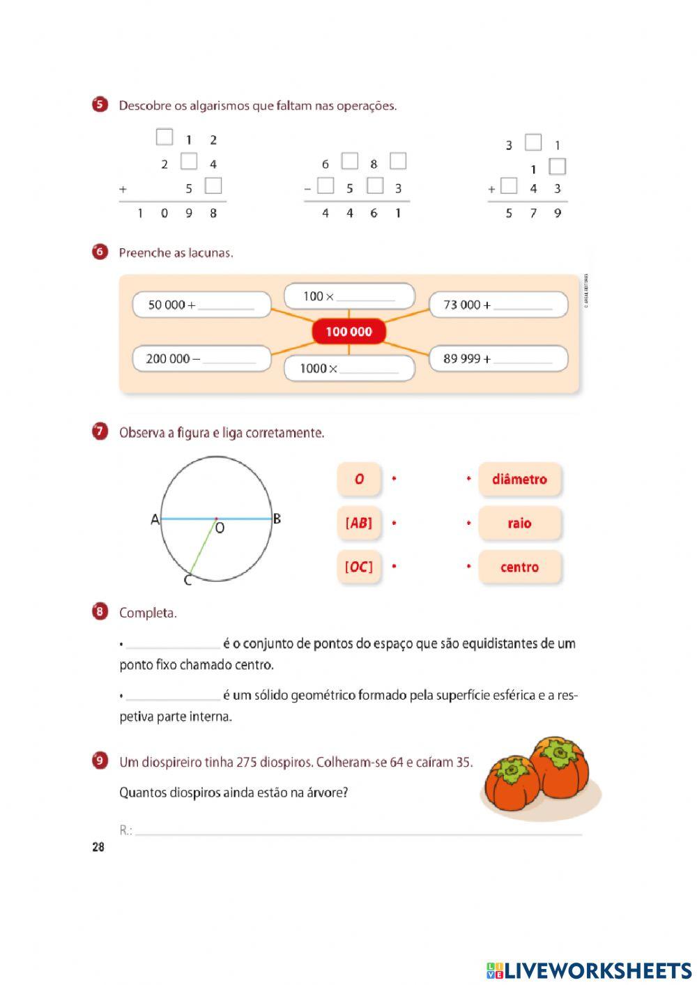Ficha de matemática