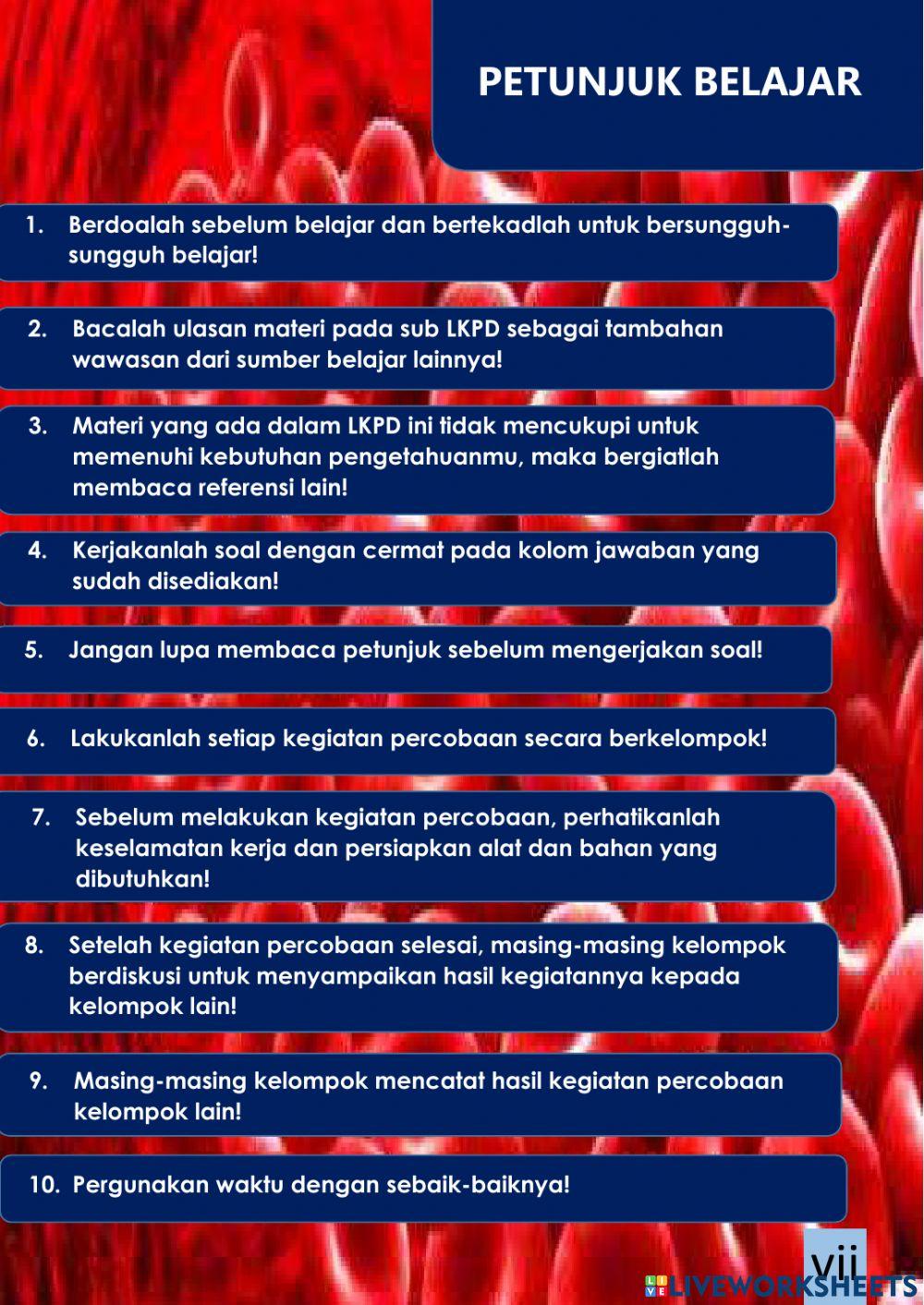 Lembar Kerja Peserta Didik Elektronik berbasis Pendekatan Saintifik pada Materi Sistem Peredaran Darah Kelas XI