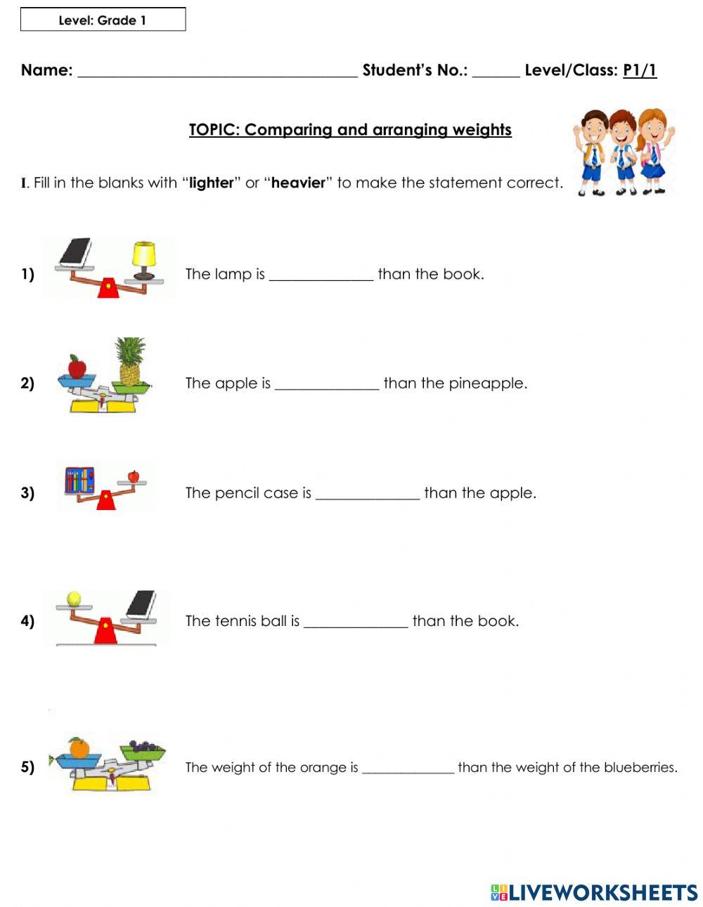 P1-1 Math Worksheet worksheet | Live Worksheets