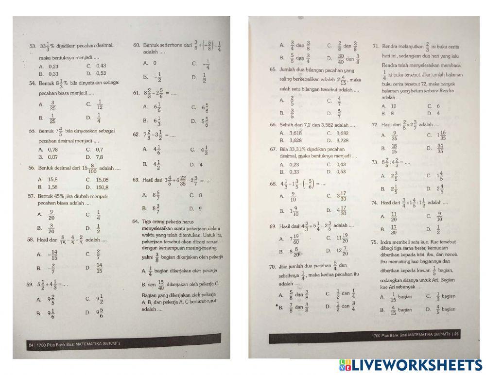 Matematika bab 1 bilangan dan operasinya
