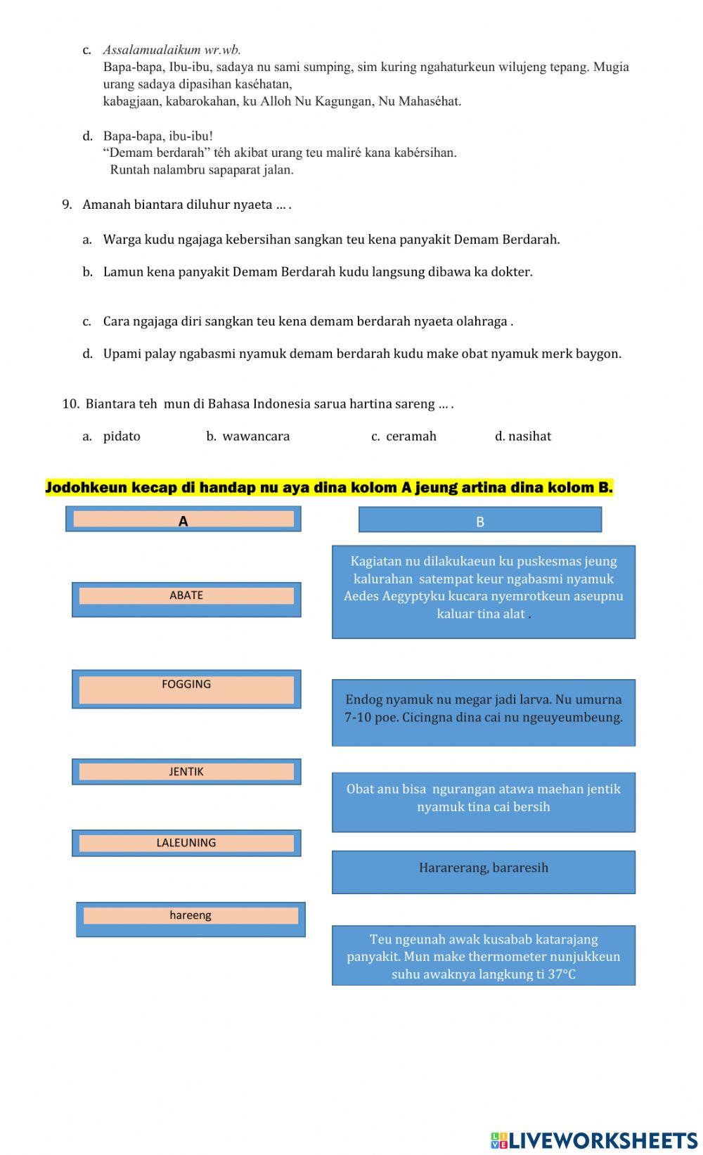 Bahasa Sunda Kelas 6 Biantara