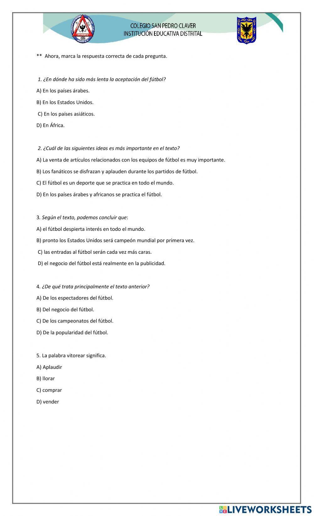 Lectura -El futbol en el mundo-