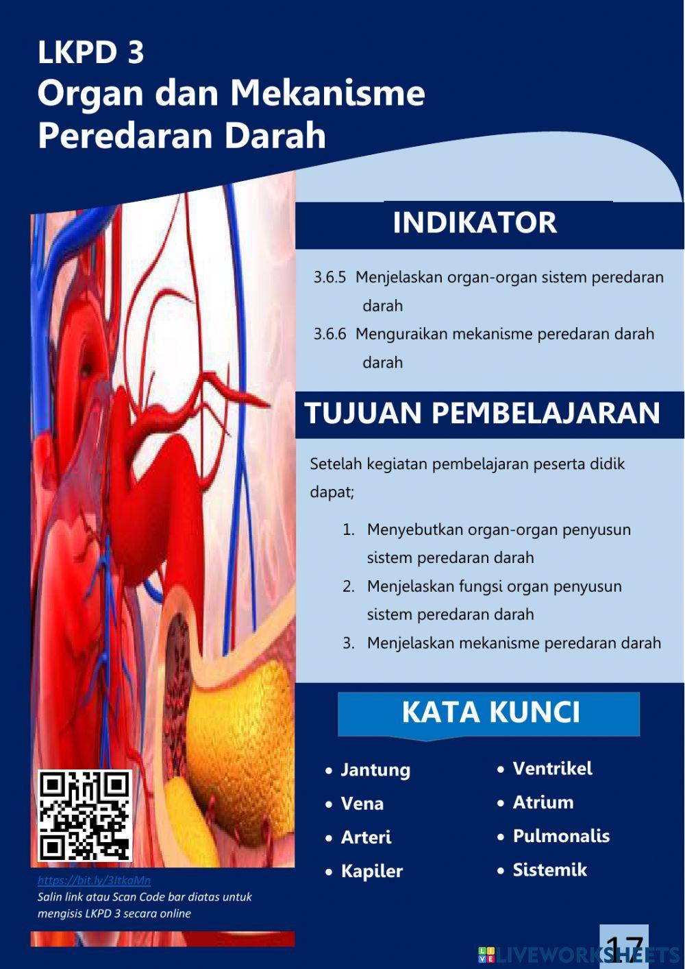 Lembar Kerja Peserta Didik Elektronik berbasis Pendekatan Saintifik pada Materi Sistem Peredaran Darah Kelas XI