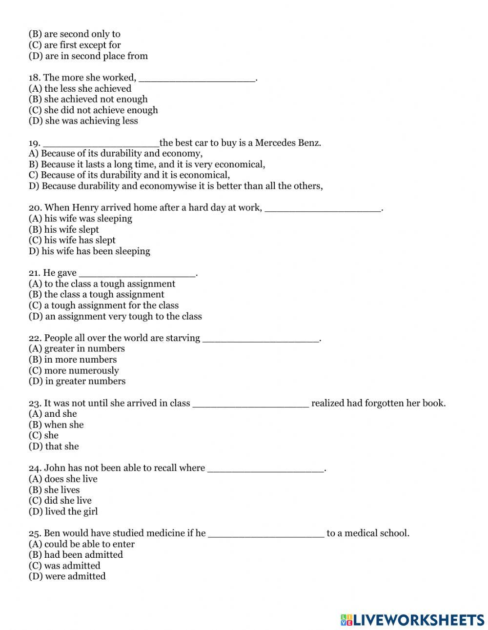Ifl entrance examination 14