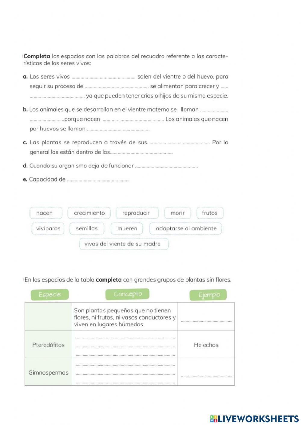 Evaluacion quimestral de ciencias naturales septimo año