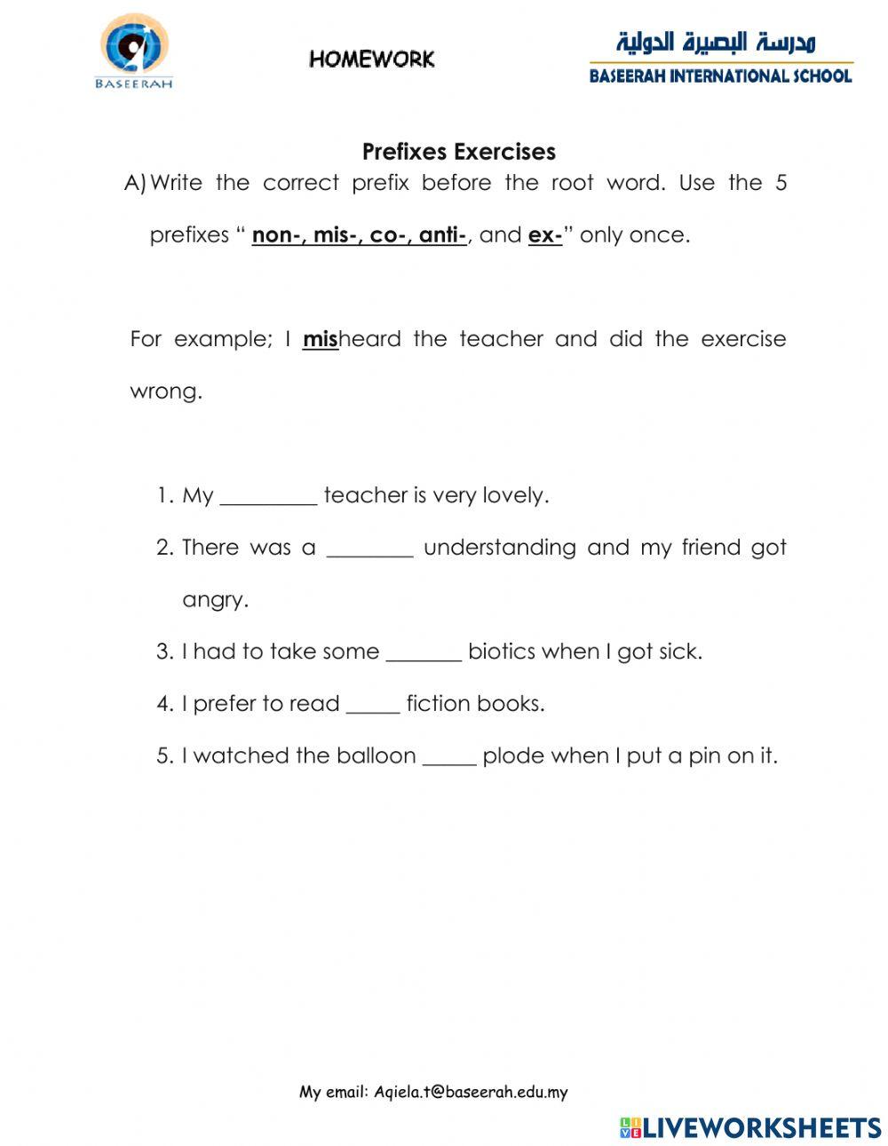 Prefixes grade 3