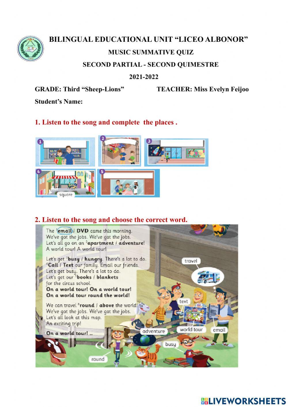 Music Summative Quiz - 2P2Q