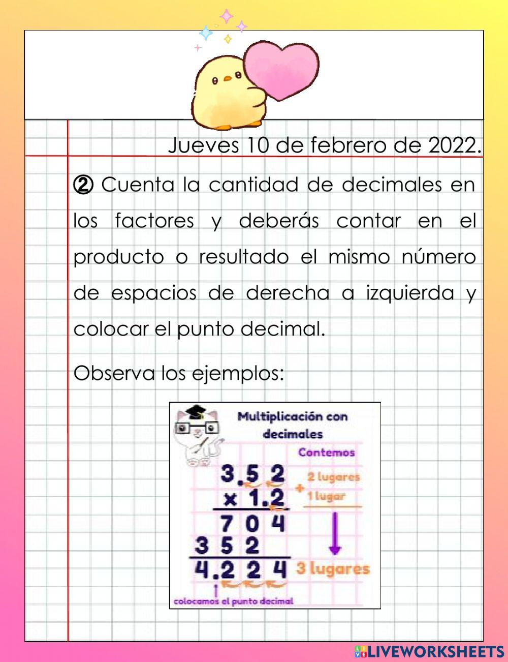 Operaciones con decimales 3