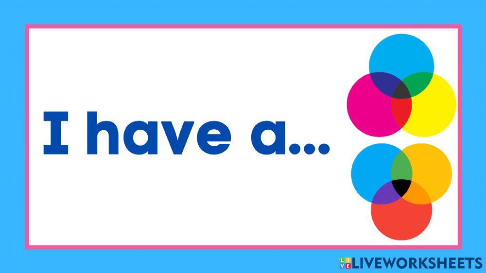 Listen and repeat: I have (Adjective-color+school supplies)