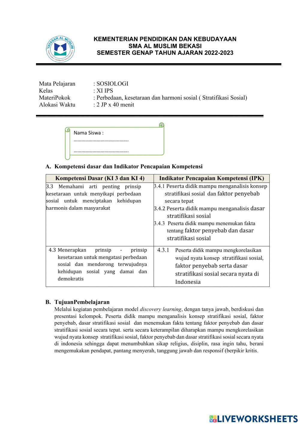 Sosiologi Stratifikasi