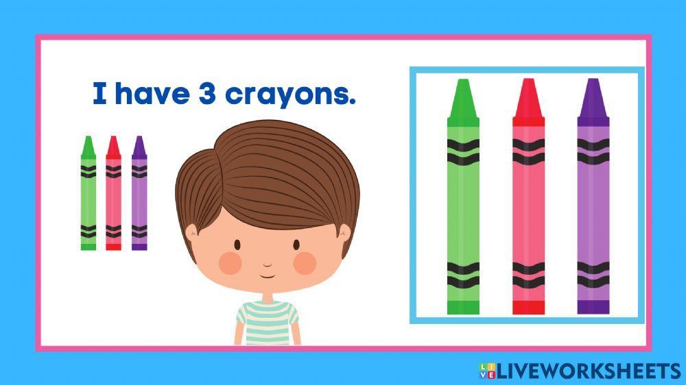 Listen and repeat: I have (Adjective-number-School Supplies-Plural)