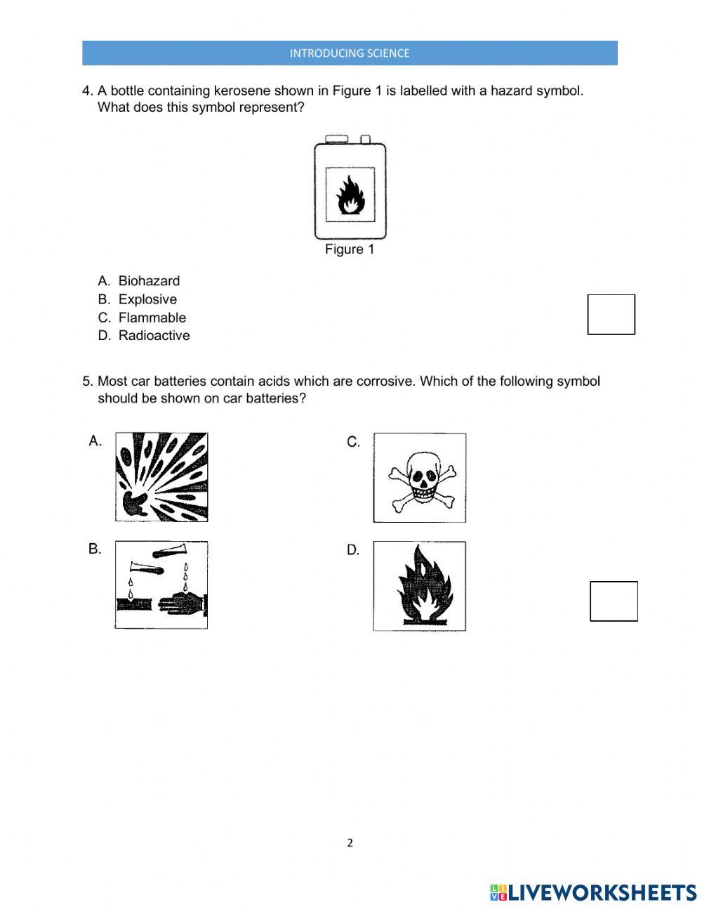 Science online exercise for Year 7 | Live Worksheets