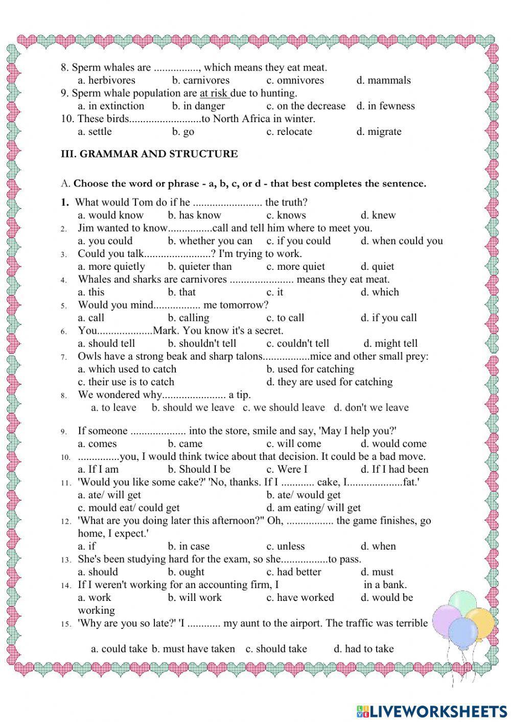 Grade 10-Unit 9-Test