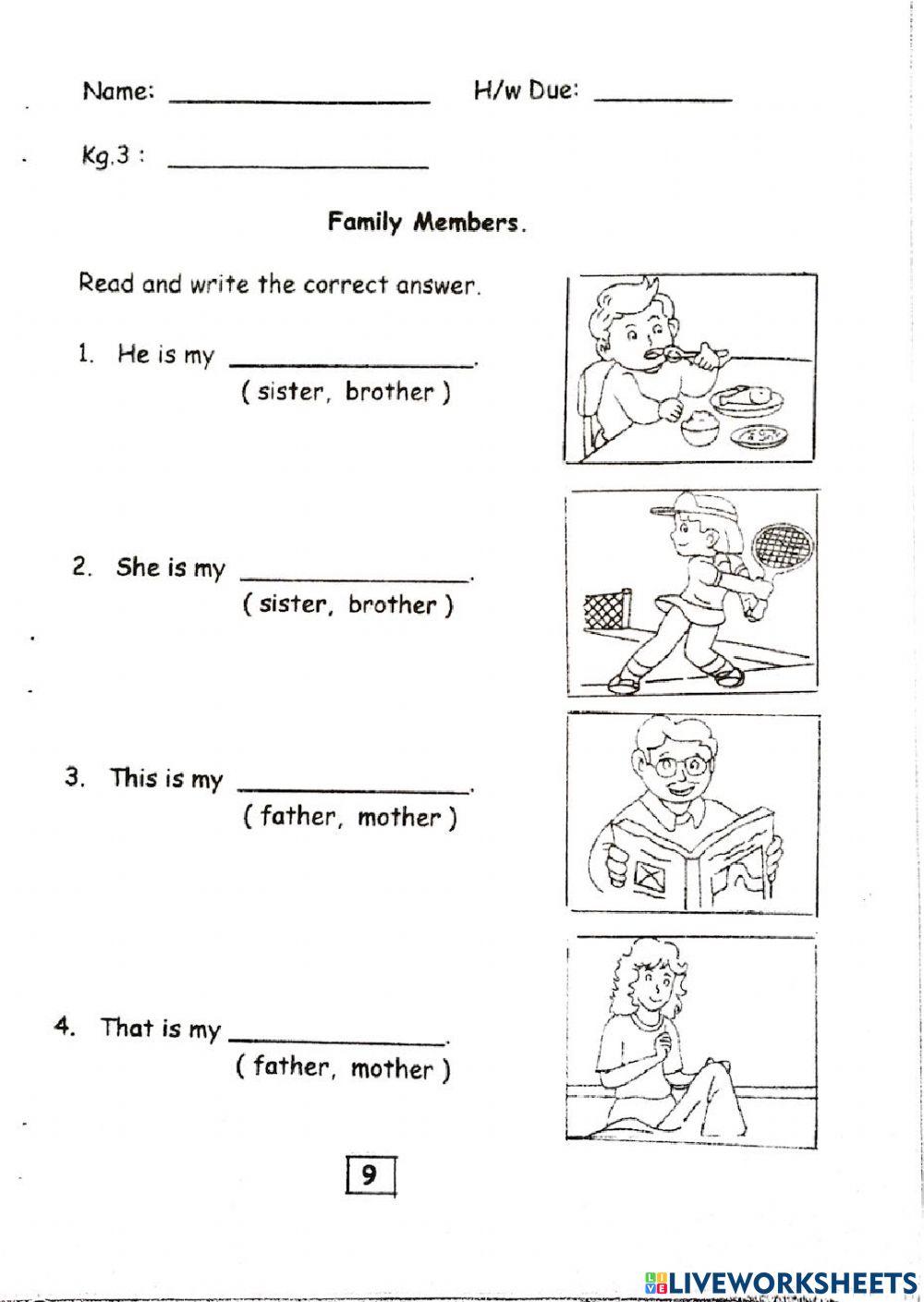 My Family (Choose correct answer)